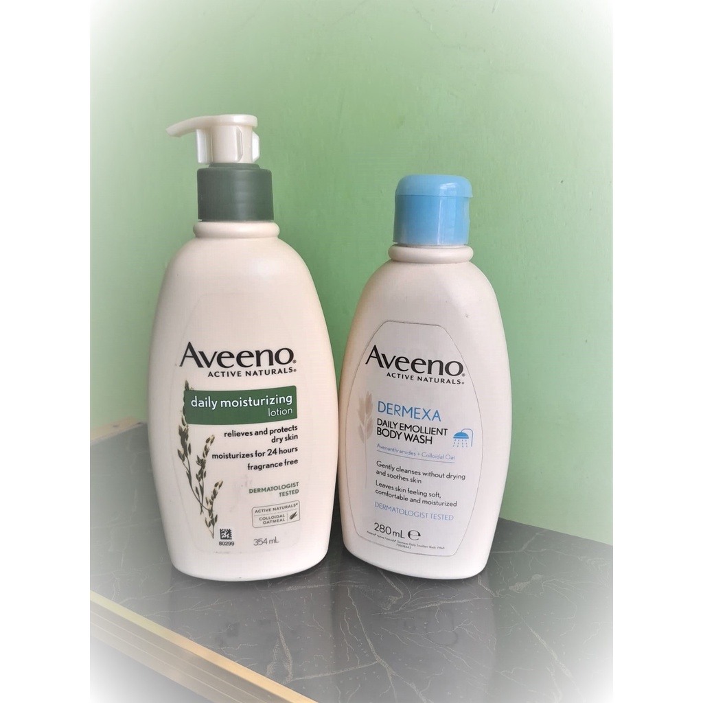 AUTHENTIC AVEENO DERMEXA BODY WASH (280ml) & AVEENO DAILY MOISTURIZING