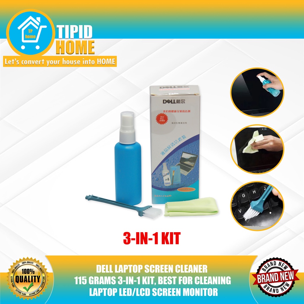 DELL LAPTOP SCREEN CLEANER 115 GRAMS 3IN1 KIT, BEST FOR CLEANING