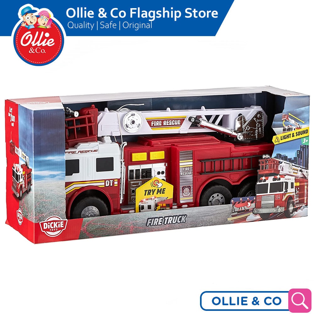 Dickie Toys Fire Truck Rescue with Light and Sounds Toy Vehicle Playset
