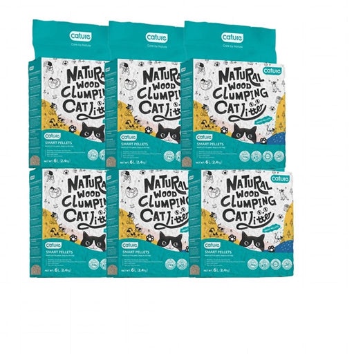 Cature Natural Wood Clumping Cat Litter 6L (Smart Pellets) Shopee