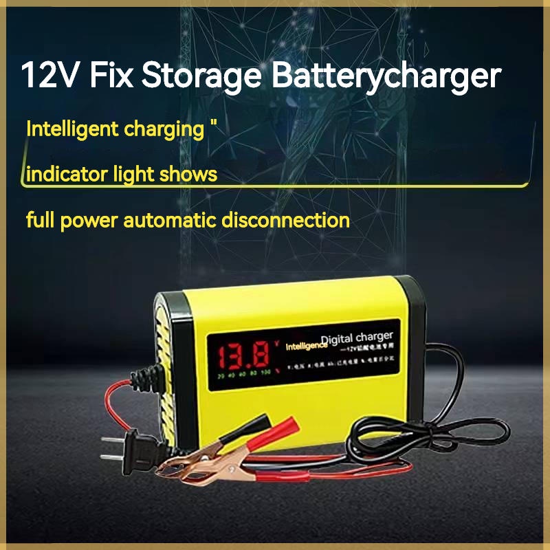 12V Car Battery Charger LED Display Smart Motorcycle Battery Charger