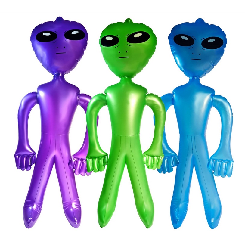 1pcs PVC inflatable alien toys Green, Purple and Blue Inflate Martian ...