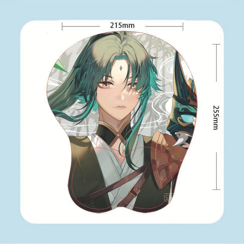 Genshin impact mousepad 3D Teyvat Continent Men's group series zhongli