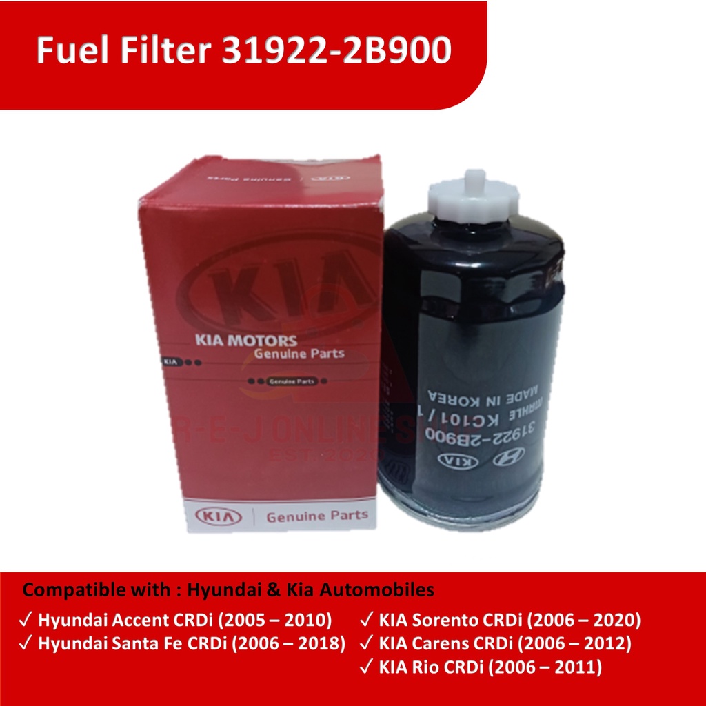 Fuel Filter (319222B900) for Hyundai Accent/Santa Fe; KIA Rio/Carens/Sorento Diesel Shopee