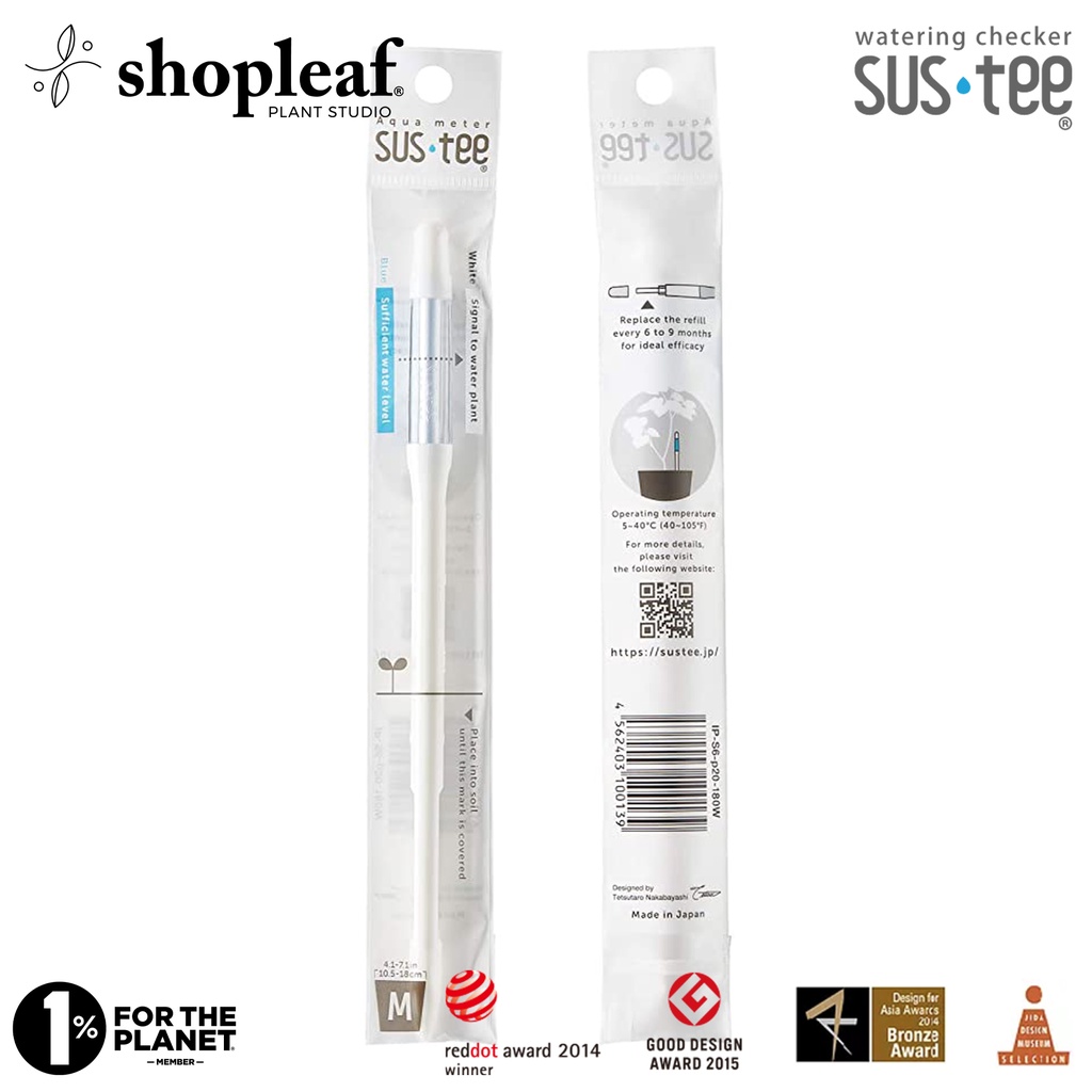 Sustee Aquameter White (Moisture Meter & Core Refills for Plants, Made ...