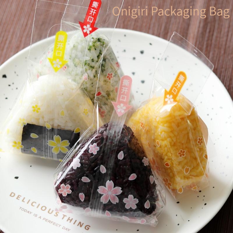 20/50Pcs Triangle Rice Ball Onigiri Packing Bag Transparent Wrapper