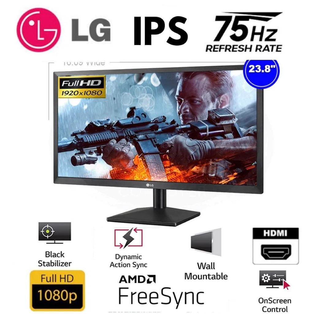 Sale!! LG 24" IPS Freesync 75hz Slim, Gaming LED monitor,1080p,HDMI