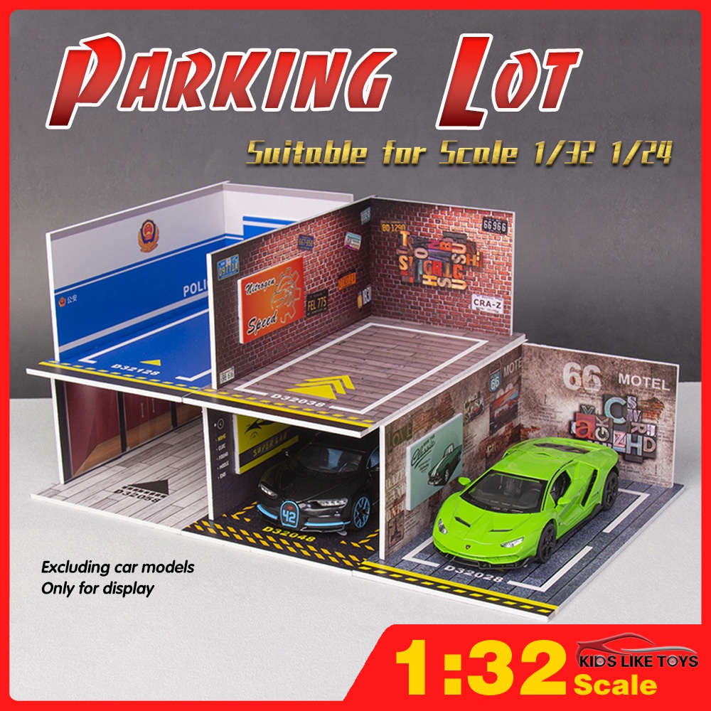 KLT Lighting effects parking lot Die-Cast Vehicles display scene is ...