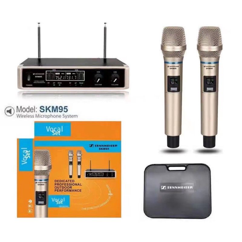 SENNHEISER SKM95 UHF Professional dual Wireless Microphone Set 300 ...