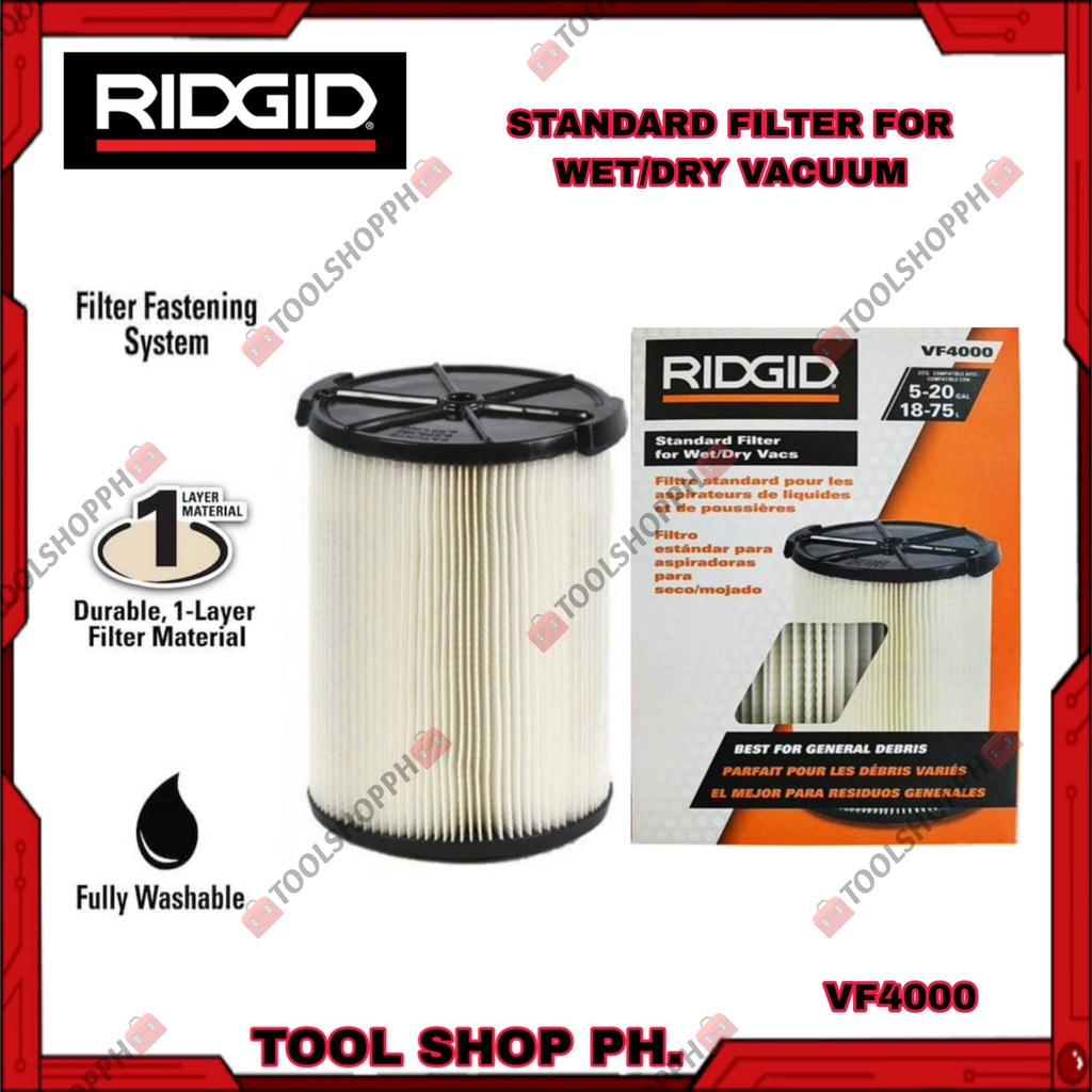 RIDGID Vacuum Filter VF4000 Standard Wet/Dry Vac Filter Shopee