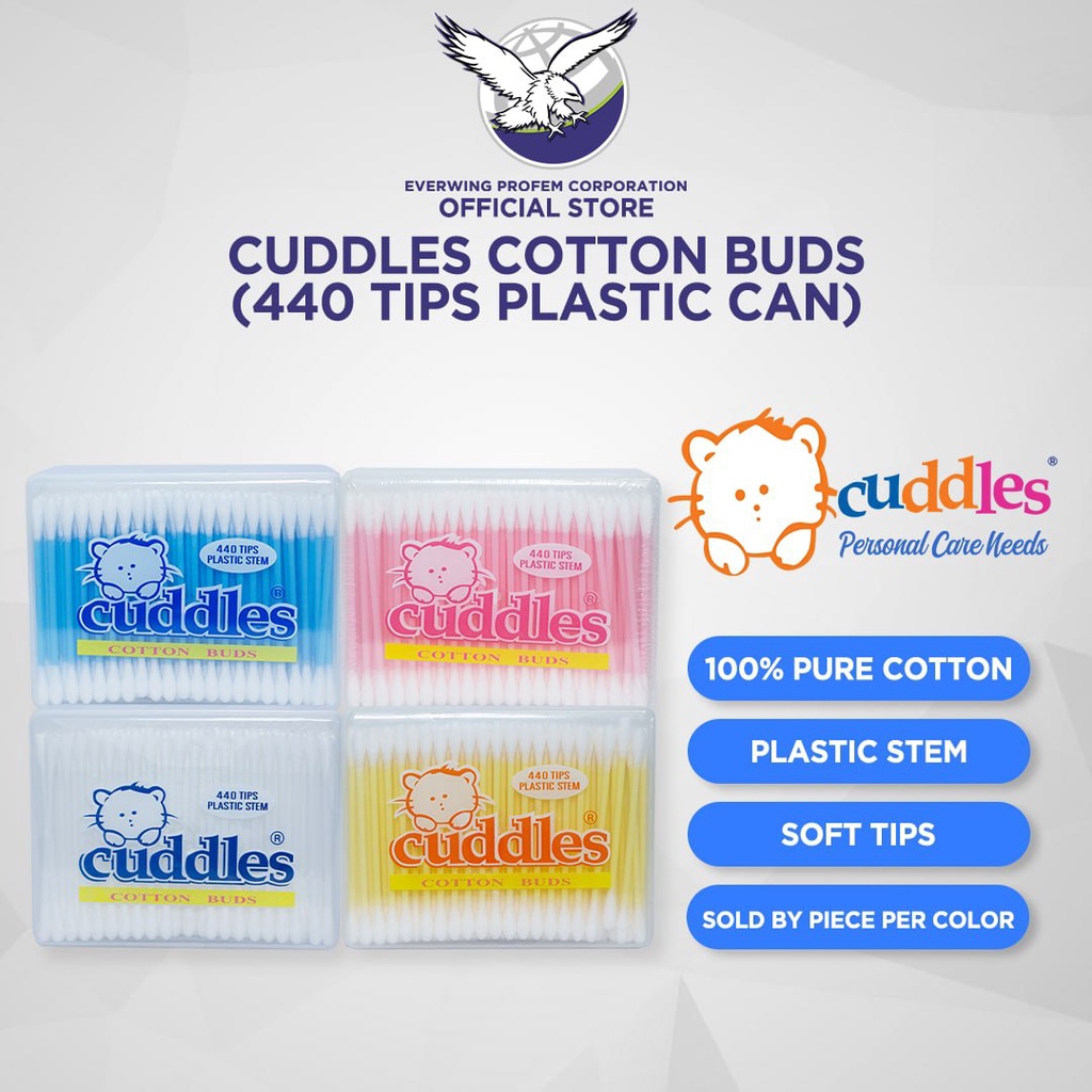 Cuddles Cotton Buds 440 Tips Ps Can Plastic Stem | Shopee Philippines