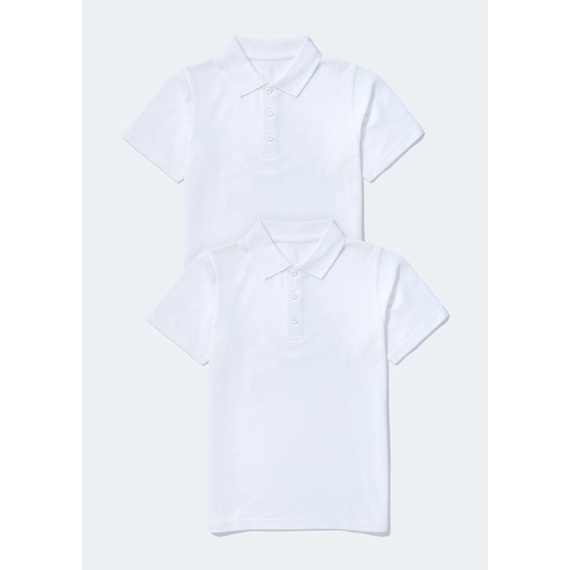 Set of 2 white polo shirts Matalan UK auth size 613 years old Shopee