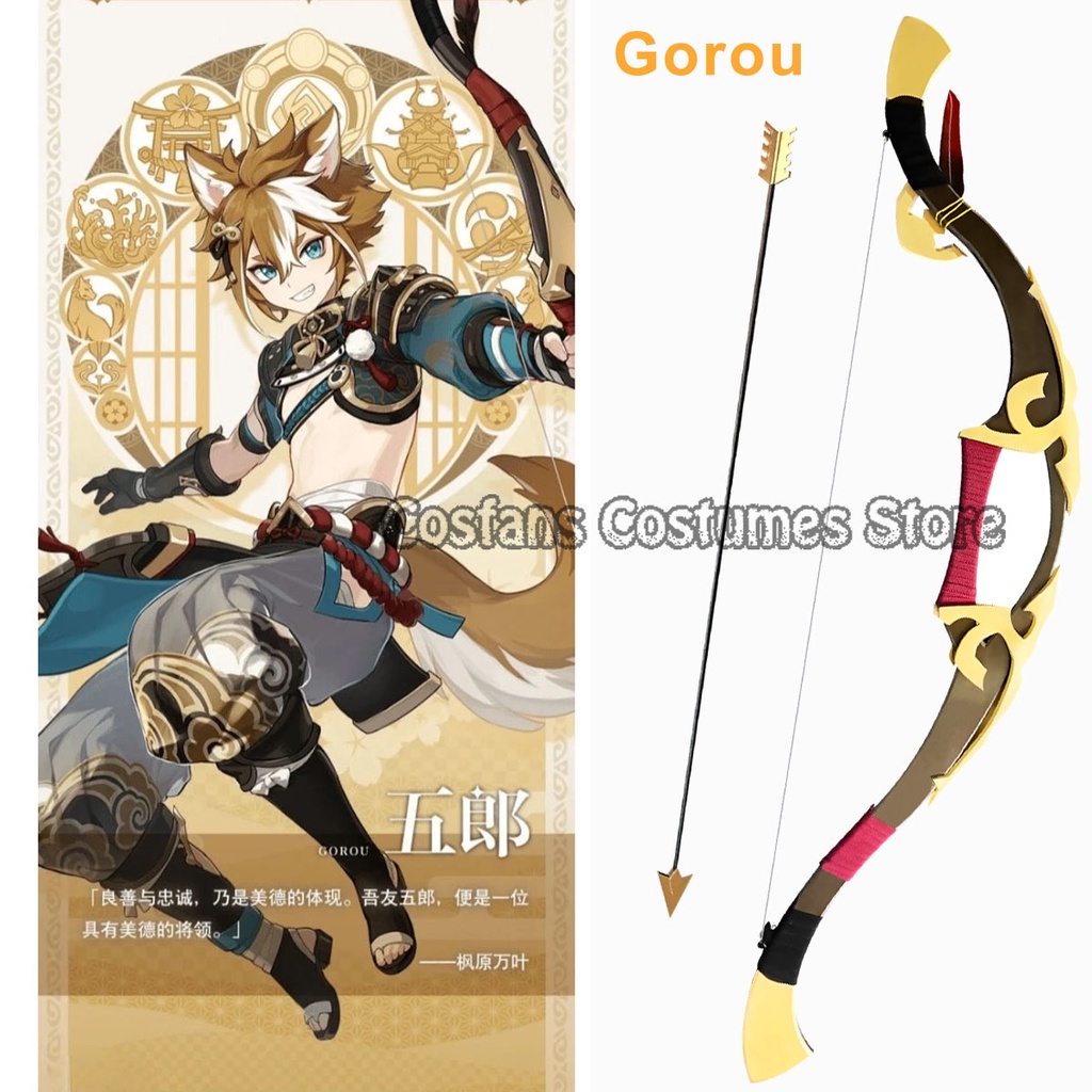 Genshin Impact Gorou Cosplay Costume Props Gorou Raven Bow Weapon ...