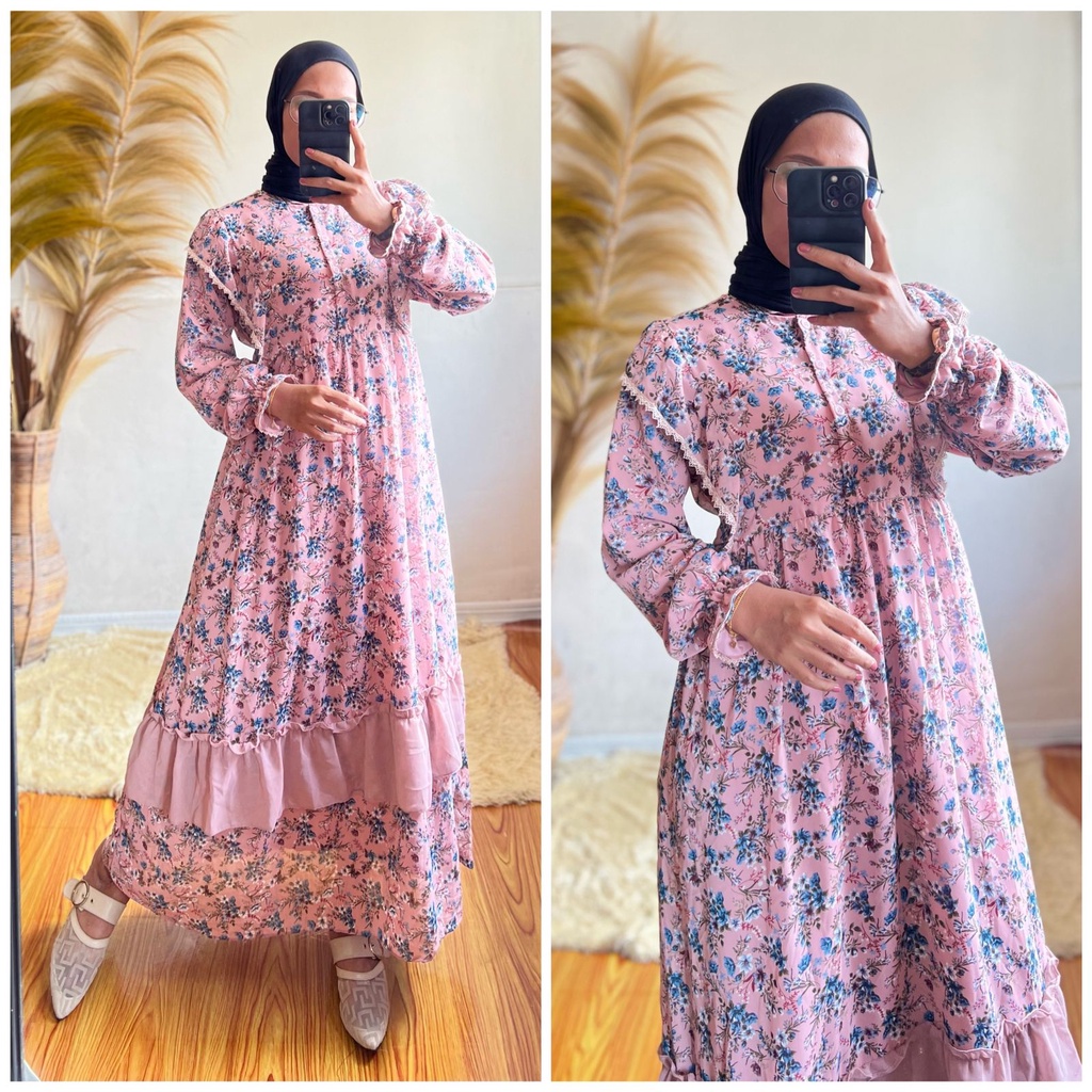 Floral Printed Pleated Robe/Latest MODEL Pleated Robe/VIRAL Robe ...