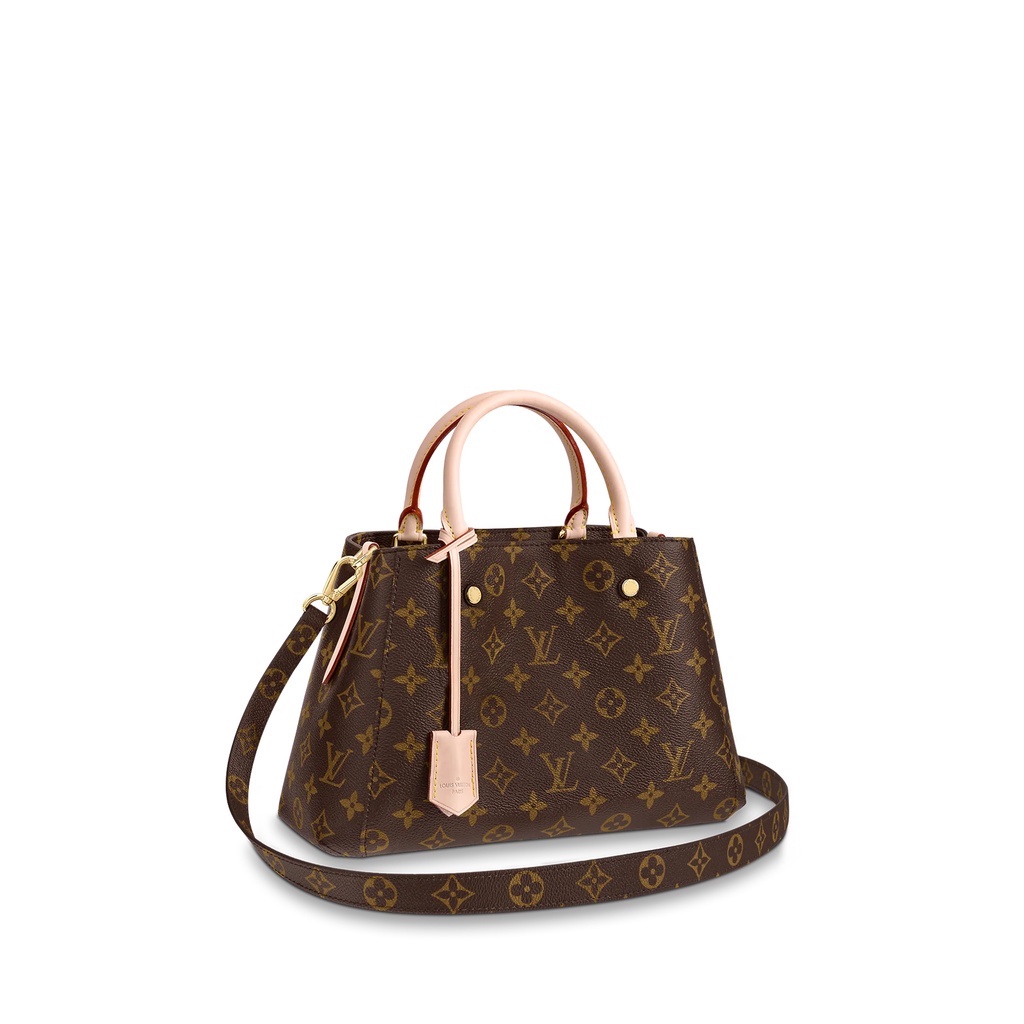 Celebrity House Alger - Sac à main Louis Vuitton Montaigne en cuir bleu  monogram avec contours rouge dimension 25 cm. Disponible au niveau de la  boutique Hydra