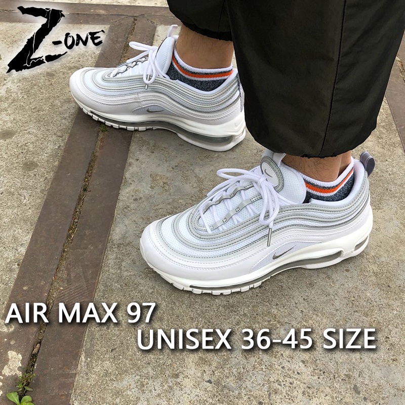 Nike air max 97 trainer white / reflect silver / wolf grey hotsell