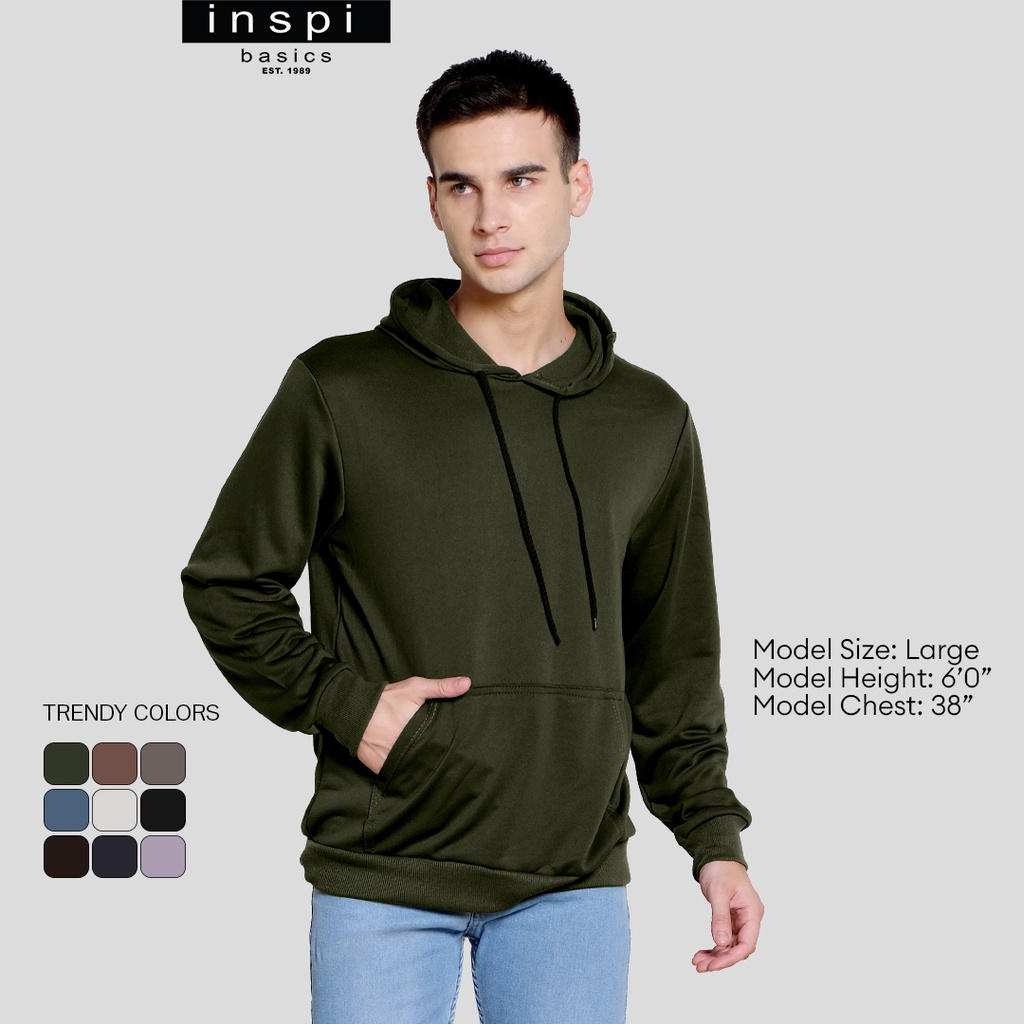 INSPI Basics Plain Hoodie Jacket For Men with Pockets Korean Trendy ...