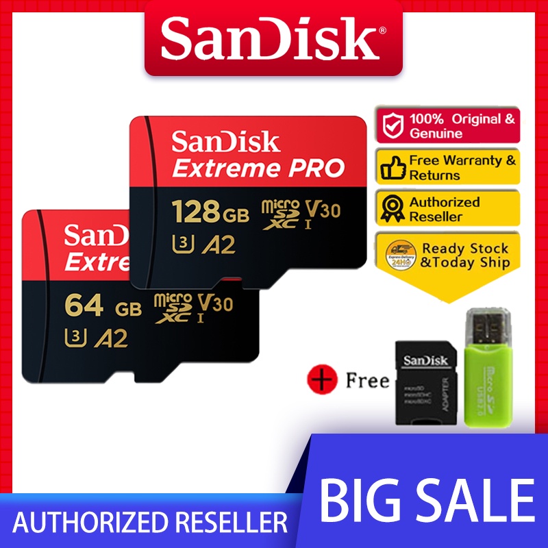 SanDisk Extreme Pro Class 10 Micro SD Card 4K A2 (200MBS/170MBS/32GB