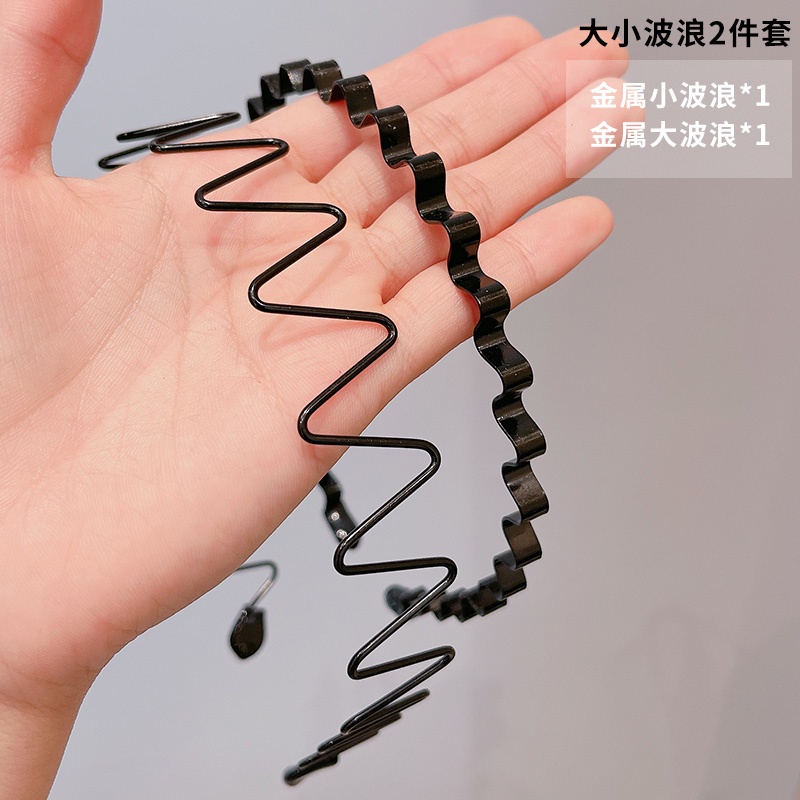 Levamdar Metal Hair Bands,Wavy Hair Hoop Unisex Black Wavy Headband Slicked Back Headband Non Slip Sports Hairband For Women Men Headbands - Foto 9