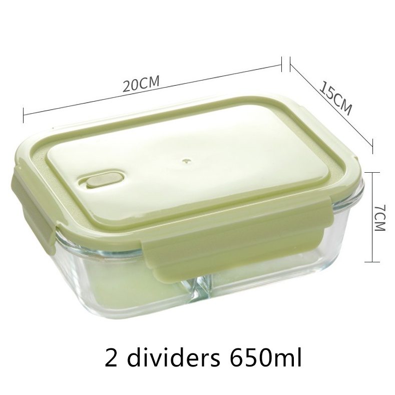 Glass Lunch Box Leak Proof Microwave Safe Lunch Bento Box With Lid 3 ...