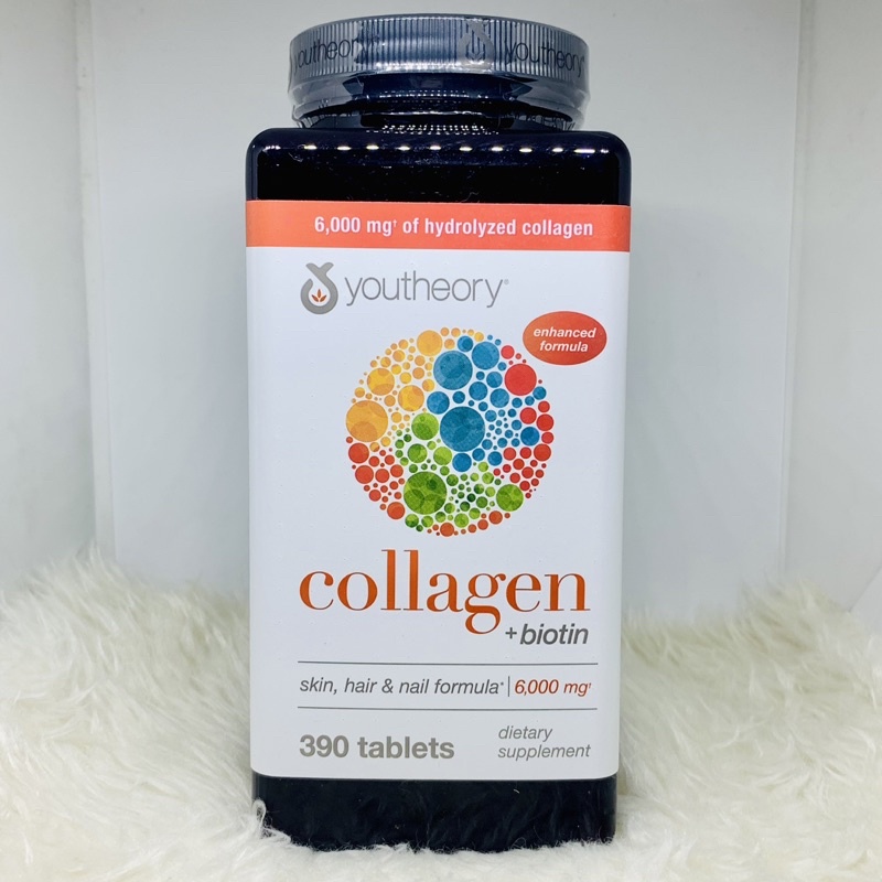 Youtheory Collagen + Biotin Skin, Hair & Nail 6000mg 390 tablets (EXP