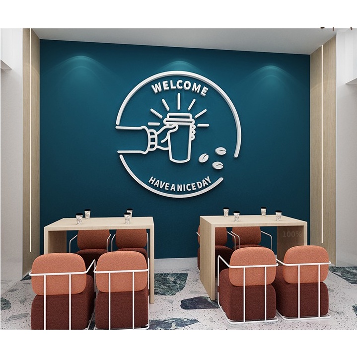 3D Three-Dimensional Acrylic Mirror Wall Sticker Cafe Restaurant ...