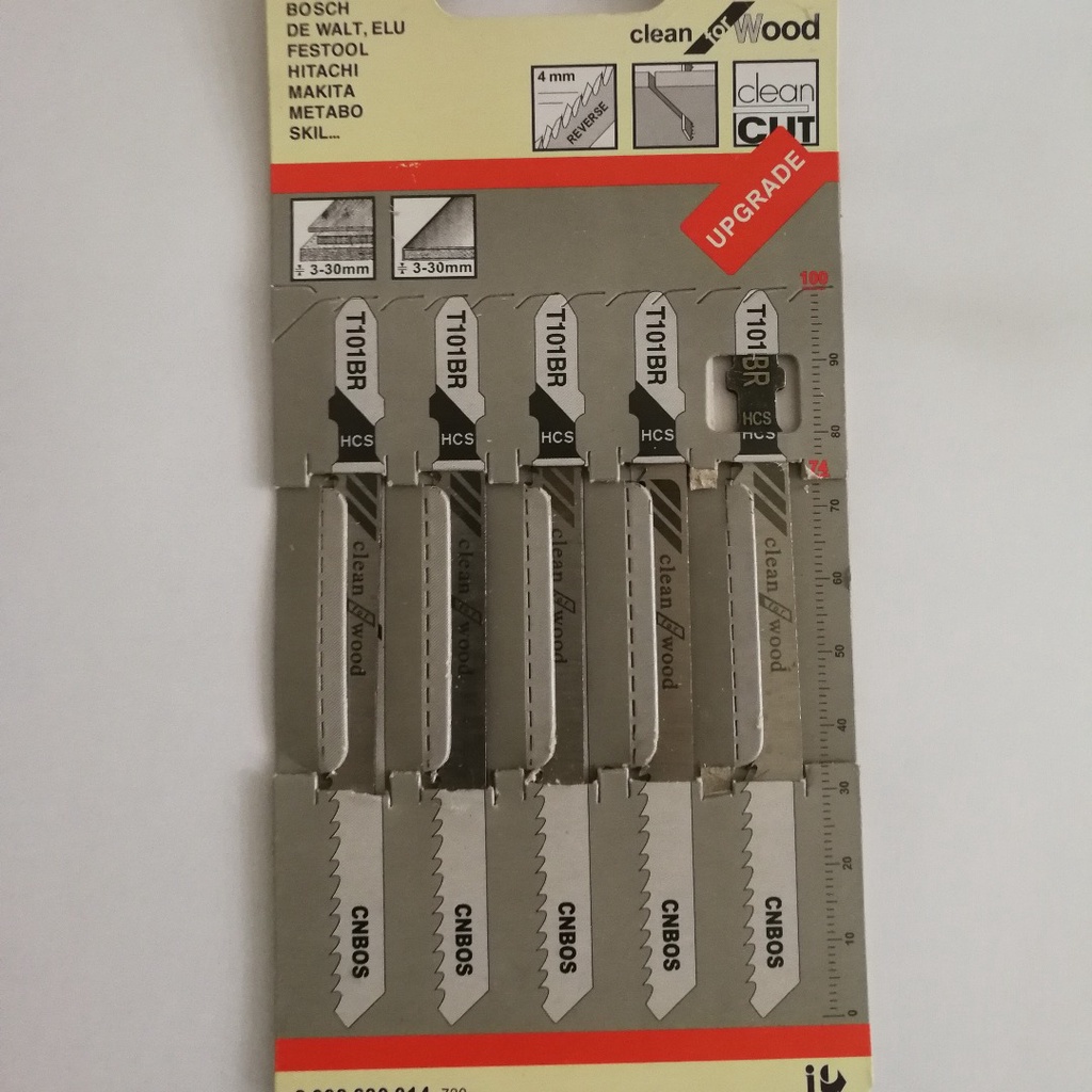 5pcs T101BR Jigsaw Blades Down Cut Worktop Wood Cutting For Bosch 100mm