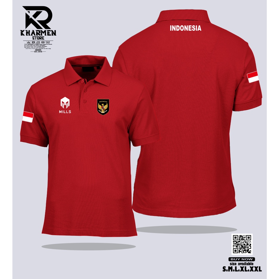 Indonesian National Team POLOSHIRT Collar T-Shirt 2022/indonesian ...