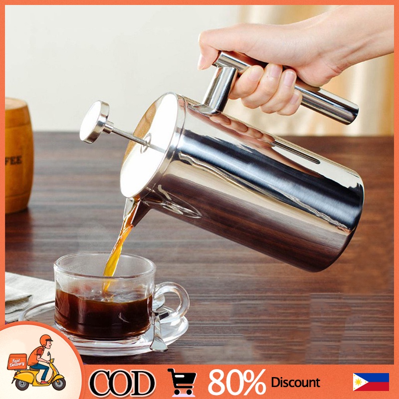 French Press Doublewall 18/10 Stainless Steel Mirror Finish Coffee/tea