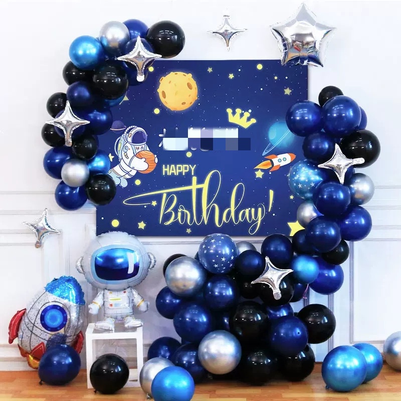 64pcs Astronaut Themed Balloon Party Happy Birthday Decoration Set ...