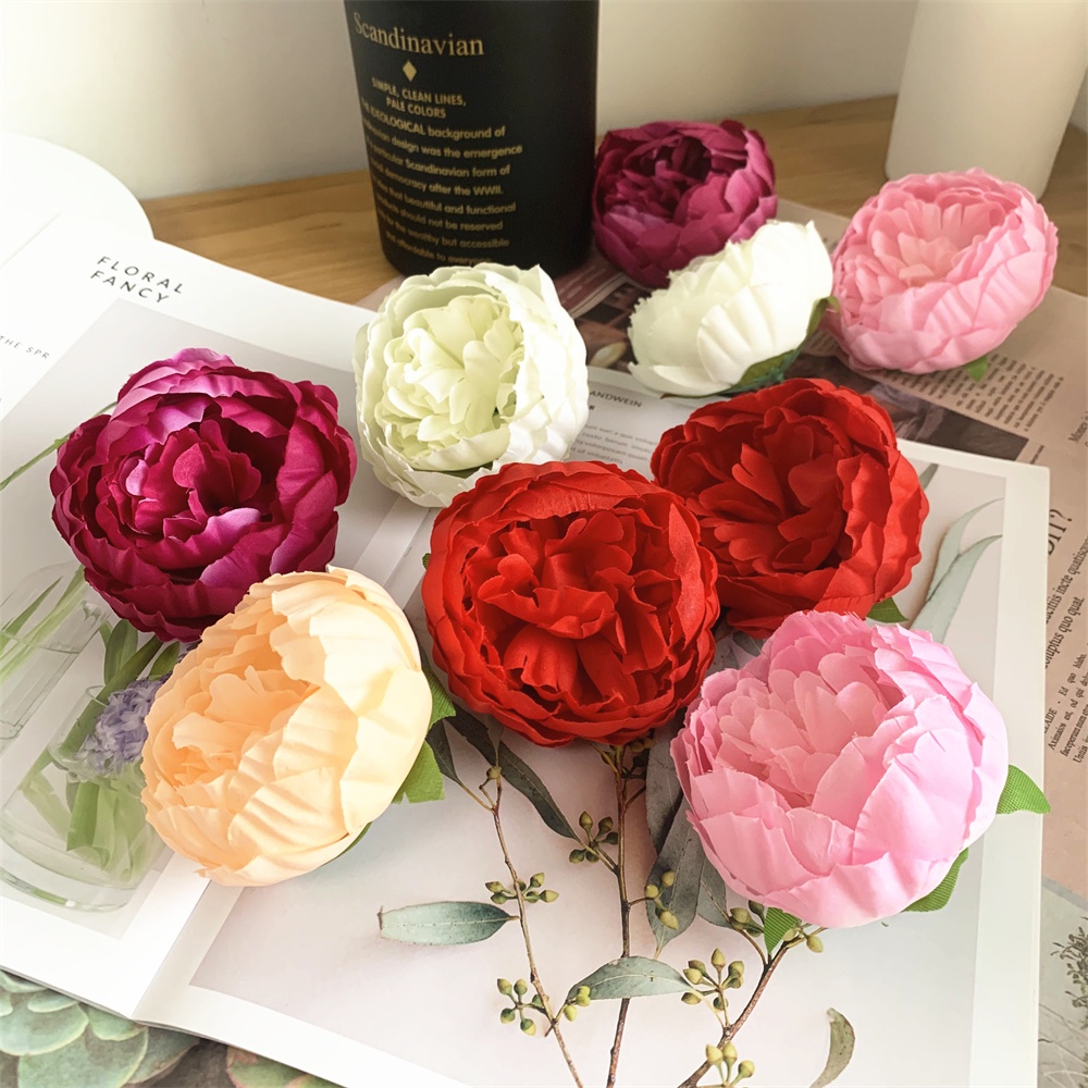9cm Large Peony Flower Head Artificial Fake Flower Rose Head for