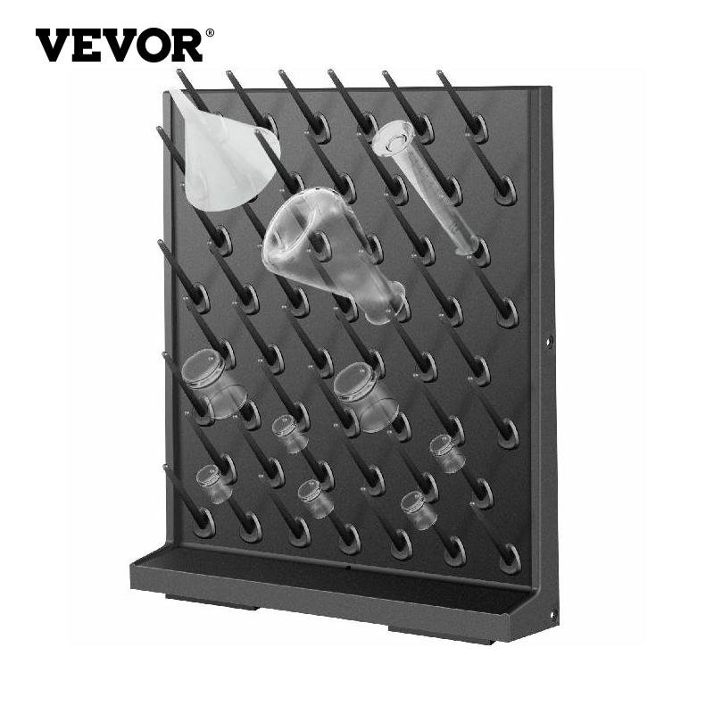 VEVOR Lab Flask Drying Rack Wall Mount Construction 52/90 Pillars