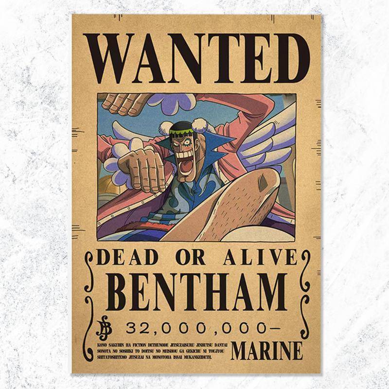 New Edition One Piece Poster BENTHAM One Piece Wanted Posters 28.5x42cm ...