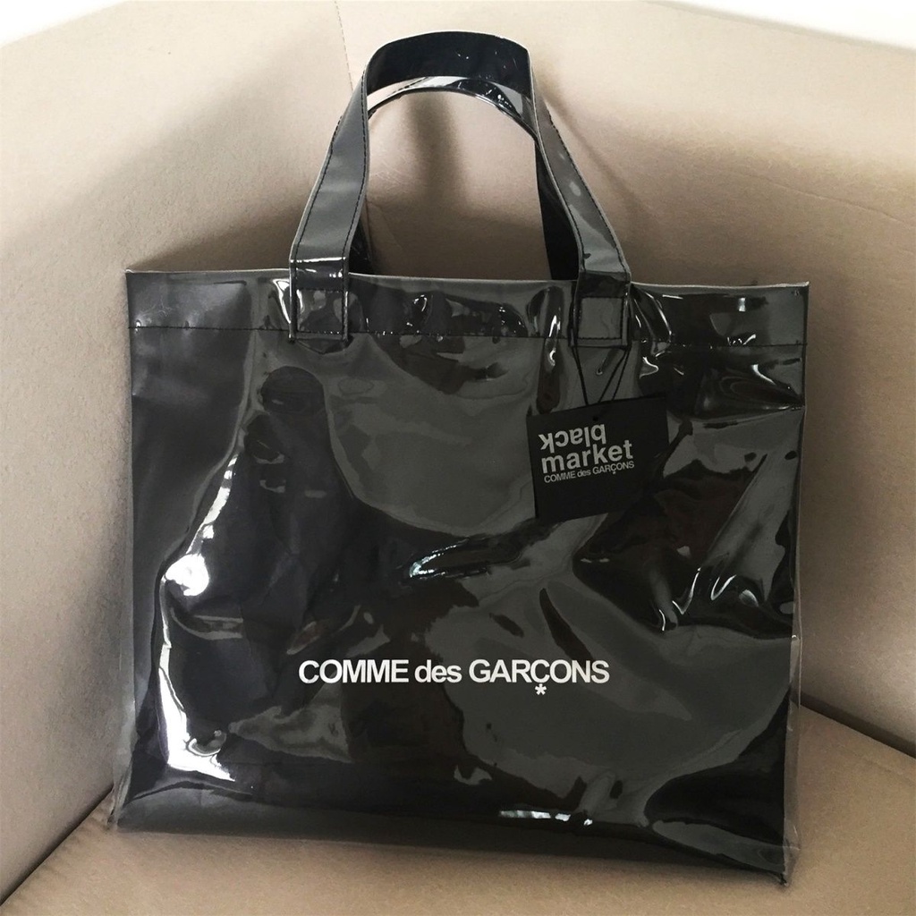 C CDG Black Kraft Paper PVC Shopping Bag Comme des Garcons Tote Handbag Shopee Philippines