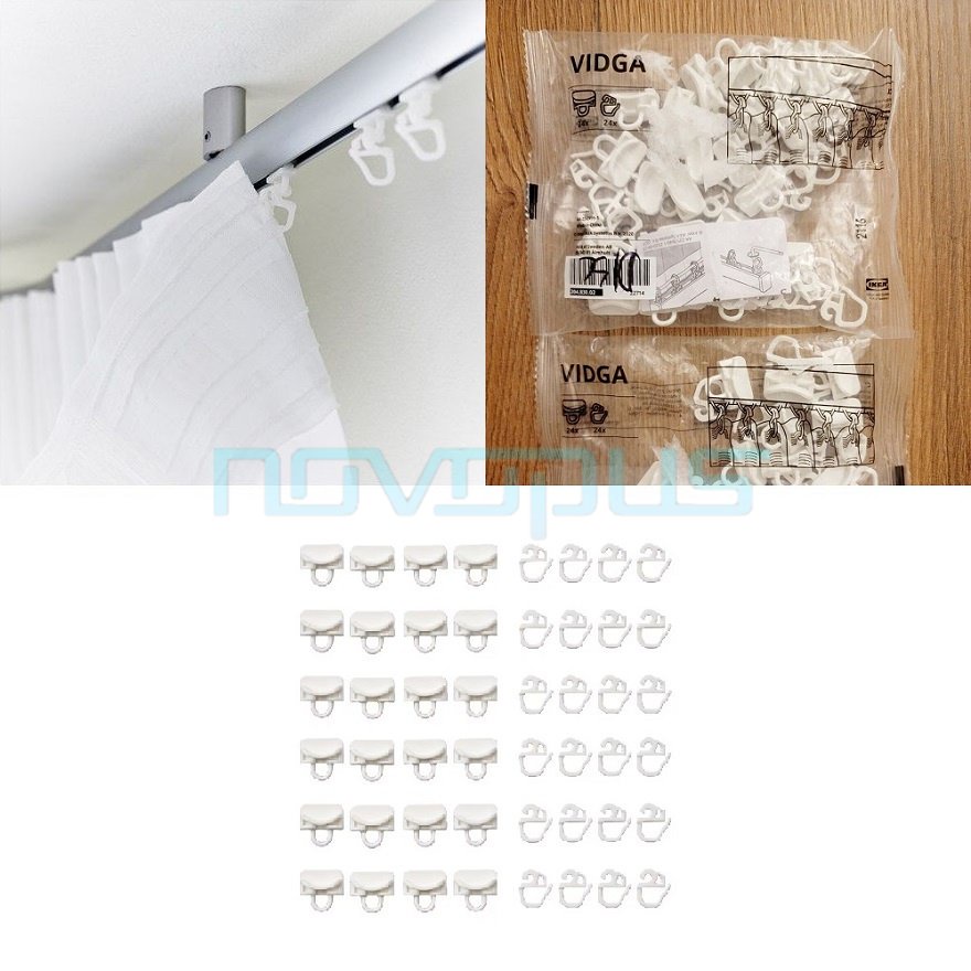 IKEA Glider and Hook Set (24 pieces) for Curtain Track Rail Shopee