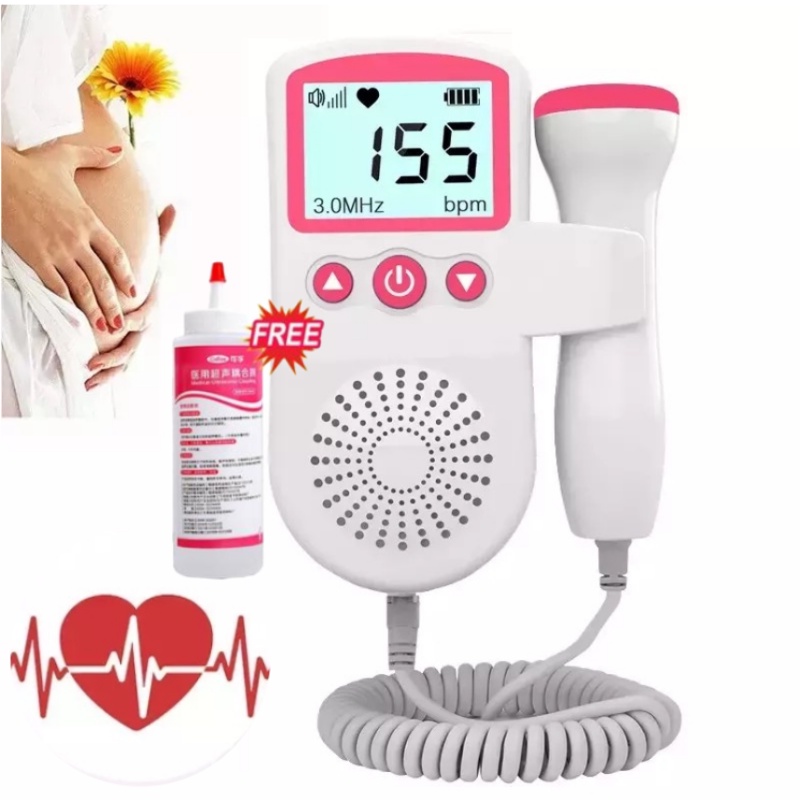 【Free Gel】Fetal Doppler Baby Heart Monitor Device Medical LCD Screen ...