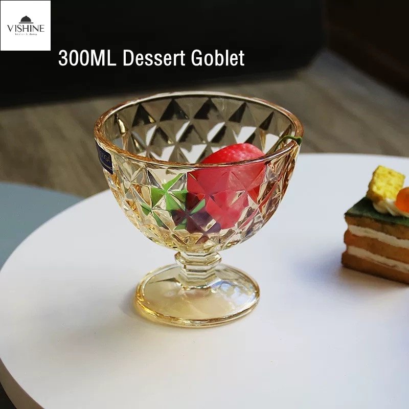 300ml Glassware Dessert Gobet Ice Cream Goblet Crystle Glass Tableware ...