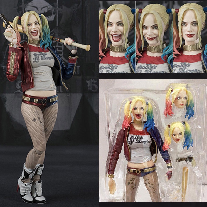 SHF Suicide Squad Harley Quinn Action Figure Collectible 3 Heads DC Toys Collection Doll Birthday Gift Shopee Philippines