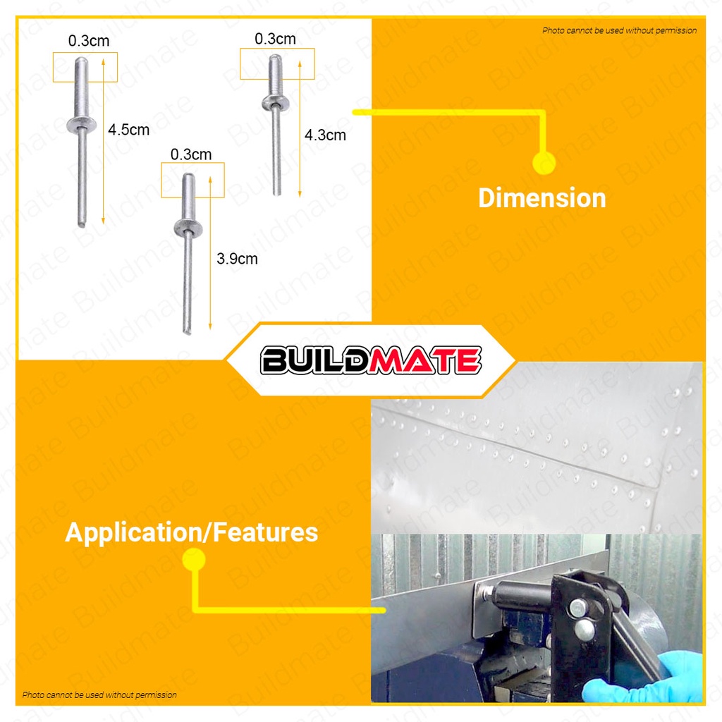 BUILDMATE Polonet Blind Pop Rivets 1/8