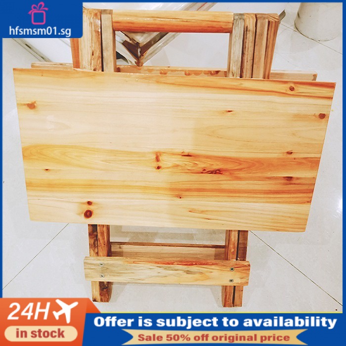 [in stock] All Solid Wood Folding Table Student Simple Small Household ...