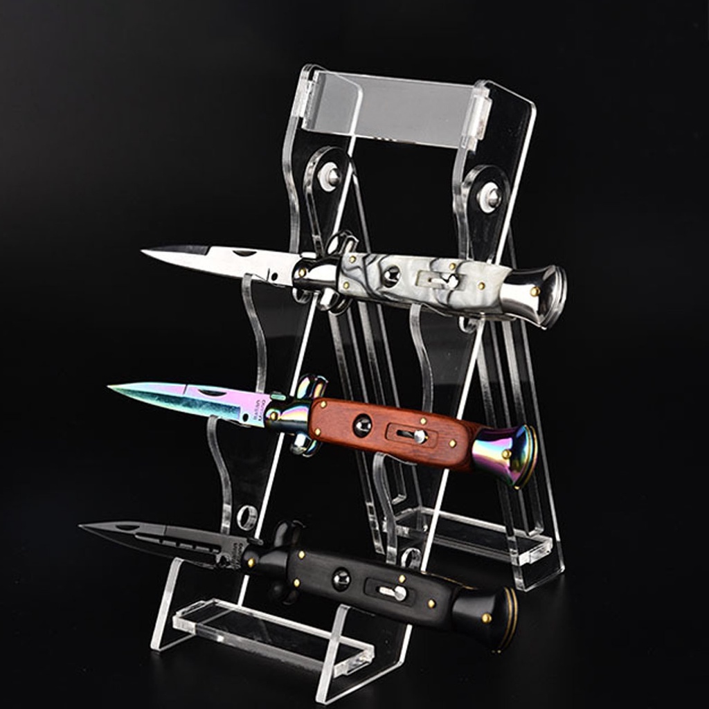 1 Piece Acrylic Knife Display Exhibition Holder Shelf Folding Pocket