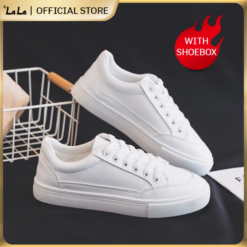 【LaLa】New korean fashion low cut White sneakers shoes for women Shopee Philippines