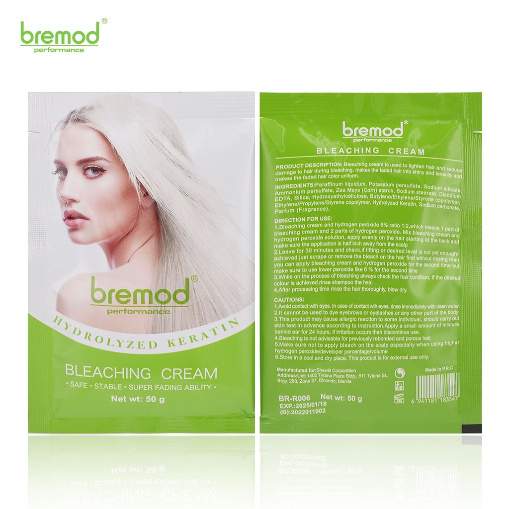 Bremod Hydrolyzed Keratin Fast Fading Safe Bleaching Cream BRR006 50g