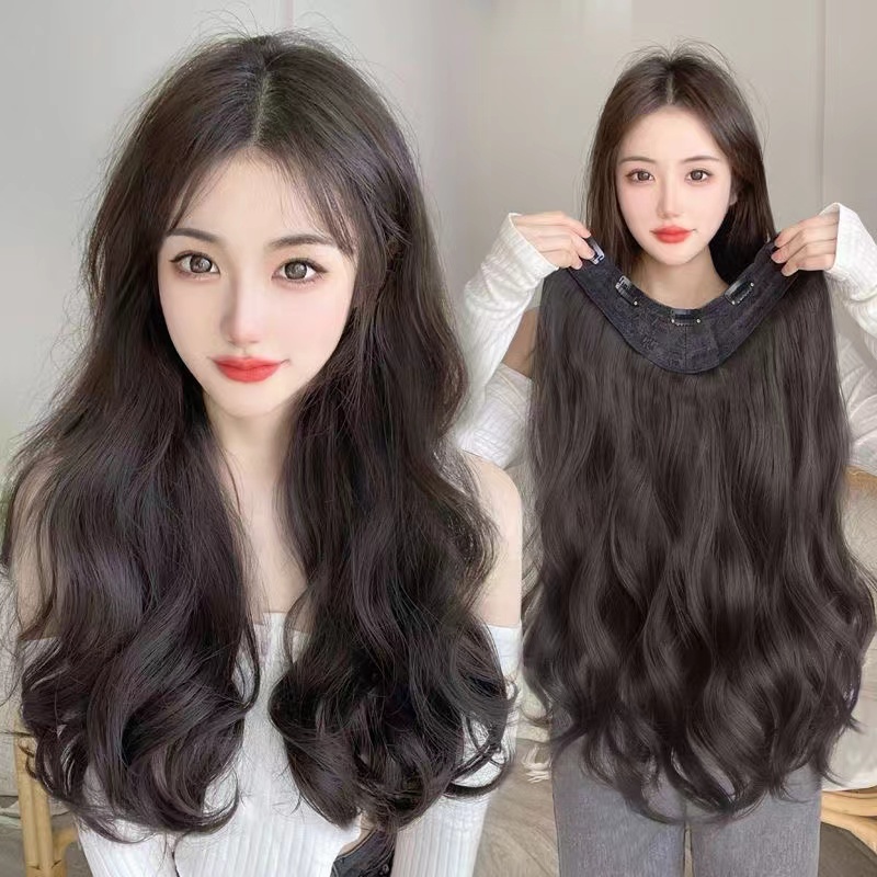 Wig Big Wave Hair Extension Piece Simulation Hair Piece Invisible ...