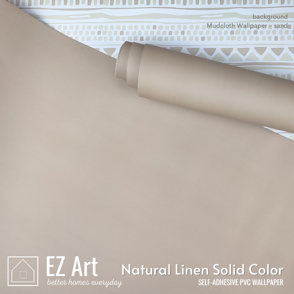 EZ Art Wallpaper Neutral Plain Color Collection PVC Matte Texture Self ...
