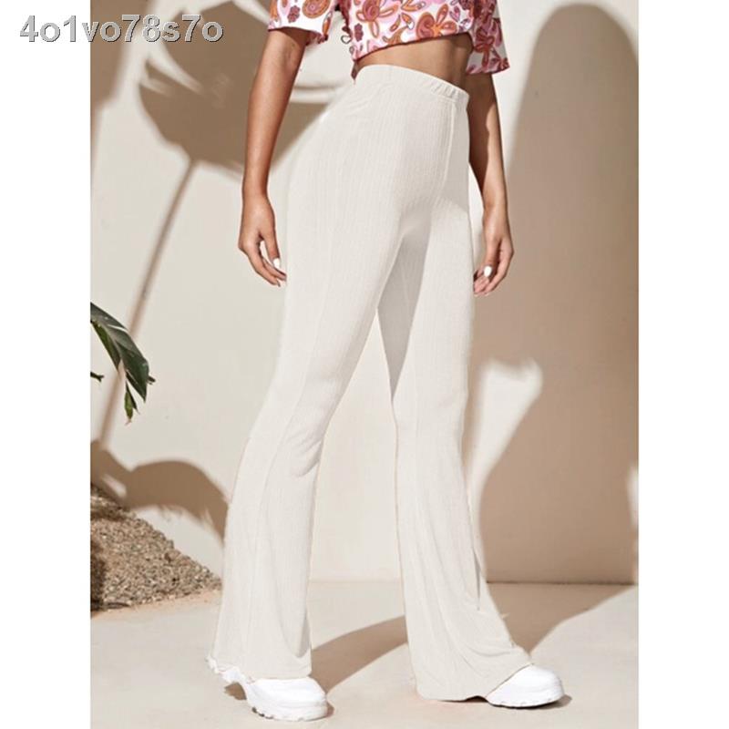 Selling☑✽KILY.PH Wide Leg High Waist Flare Leg Pants Cotton Pants 19A0049