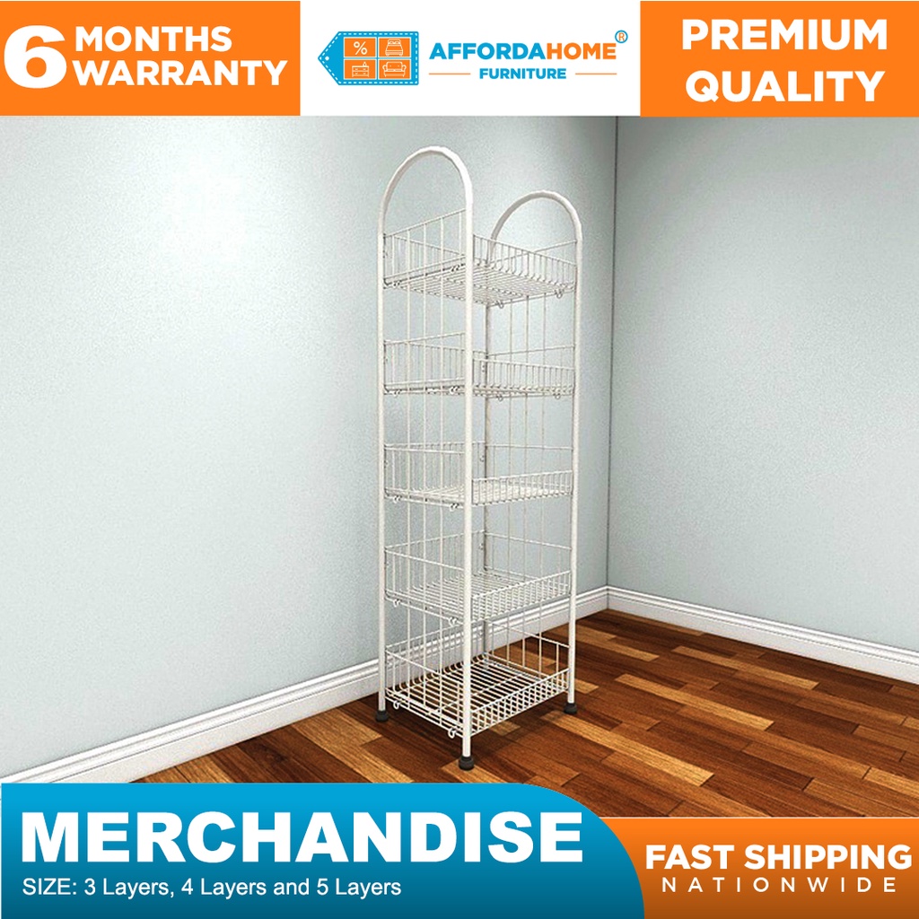 Affordahome Furniture Merchandiser Rack 3, 4 & 5 Layers White | Shopee ...