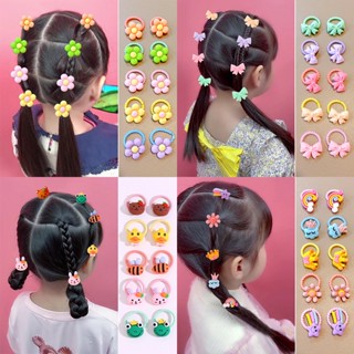 【20 40 Pcs】korean Cute Hair Rope Colorful Cartoon Rubber Band Pony Tail 