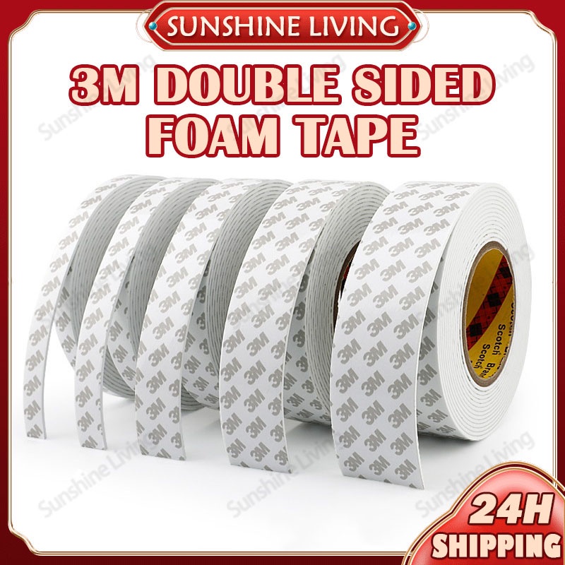 3M Foam Double Sided Tape 5 Meter Length Heavy Duty White EVA Foam Tape Strong Permanent