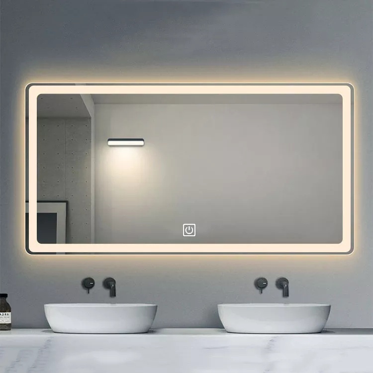 LED Bathroom Mirror 120*75cm Double touch 3color light Demisting Screen ...